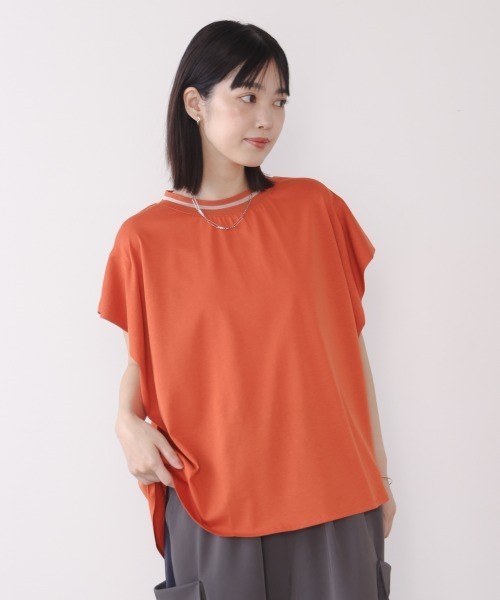 Bou Jeloud(ブージュルード)の「衿ラインプルオーバー(Tシャツ/カットソー・レディース・ブルー/オレンジ/オフホワイト・FREE)」の17枚目の写真