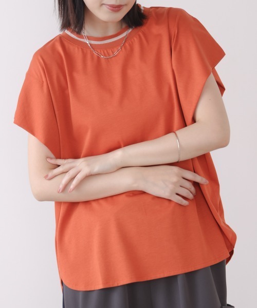 Bou Jeloud(ブージュルード)の「衿ラインプルオーバー(Tシャツ/カットソー・レディース・ブルー/オレンジ/オフホワイト・FREE)」の18枚目の写真