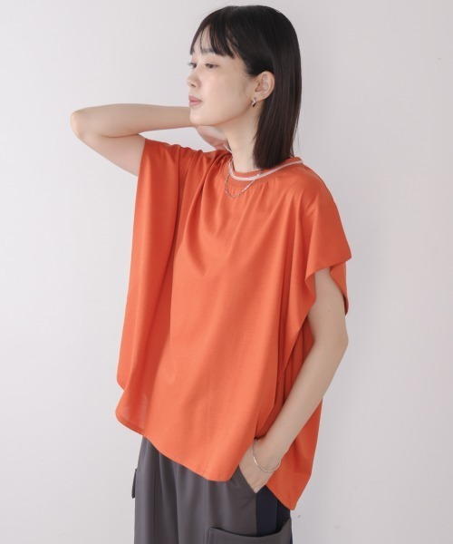 Bou Jeloud(ブージュルード)の「衿ラインプルオーバー(Tシャツ/カットソー・レディース・ブルー/オレンジ/オフホワイト・FREE)」の19枚目の写真