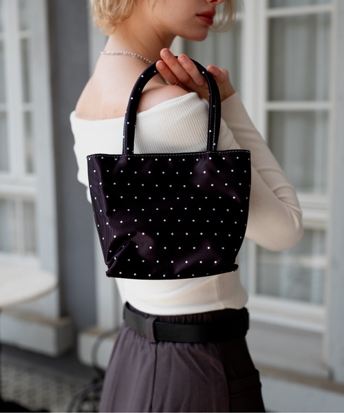Birthday house(バースデイハウス)の「サテンミニドットBAG/Satin Mini-Dot Bag(トートバッグ・レディース・ブラック/イエロー/ピンク/ホワイト・FREE)」の2枚目の写真