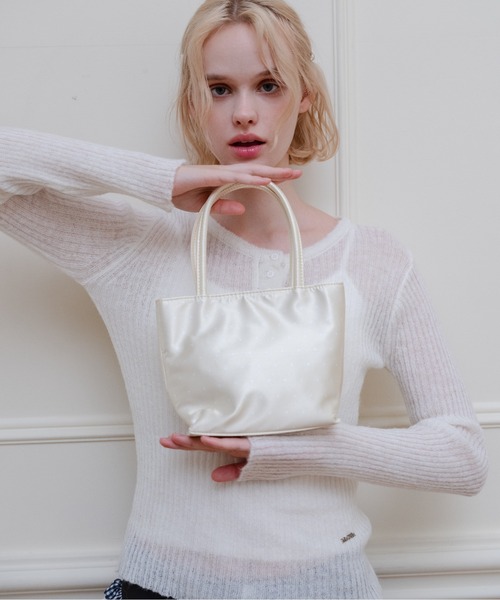 Birthday house(バースデイハウス)の「サテンミニドットBAG/Satin Mini-Dot Bag(トートバッグ・レディース・ブラック/イエロー/ピンク/ホワイト・FREE)」の16枚目の写真