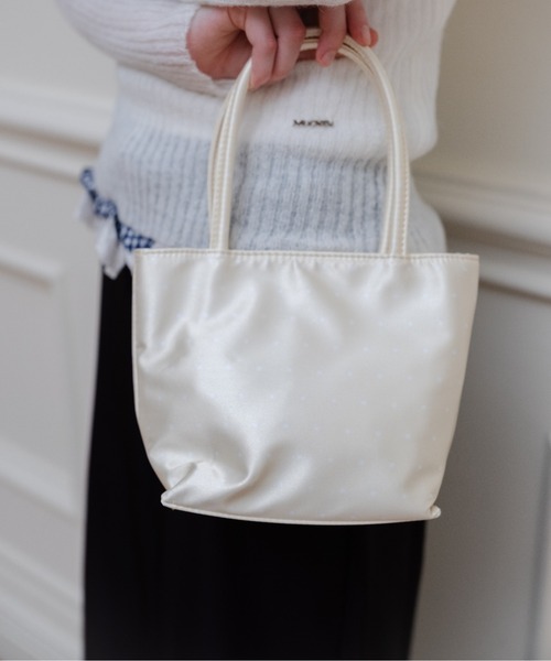 Birthday house(バースデイハウス)の「サテンミニドットBAG/Satin Mini-Dot Bag(トートバッグ・レディース・ブラック/イエロー/ピンク/ホワイト・FREE)」の20枚目の写真