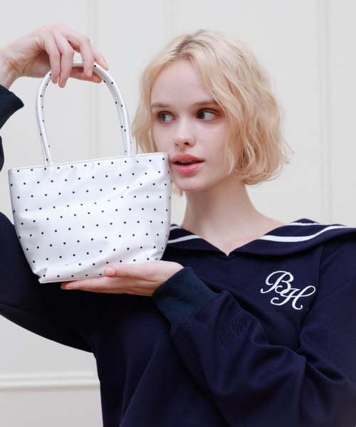 Birthday house(バースデイハウス)の「サテンミニドットBAG/Satin Mini-Dot Bag(トートバッグ・レディース・ブラック/イエロー/ピンク/ホワイト・FREE)」の7枚目の写真