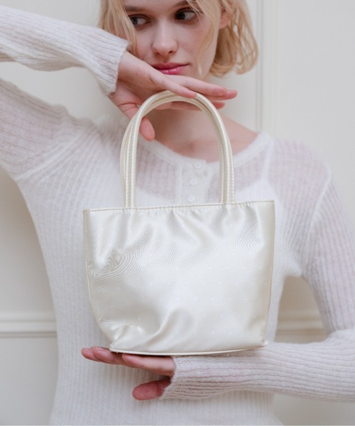 Birthday house(バースデイハウス)の「サテンミニドットBAG/Satin Mini-Dot Bag(トートバッグ・レディース・ブラック/イエロー/ピンク/ホワイト・FREE)」の17枚目の写真
