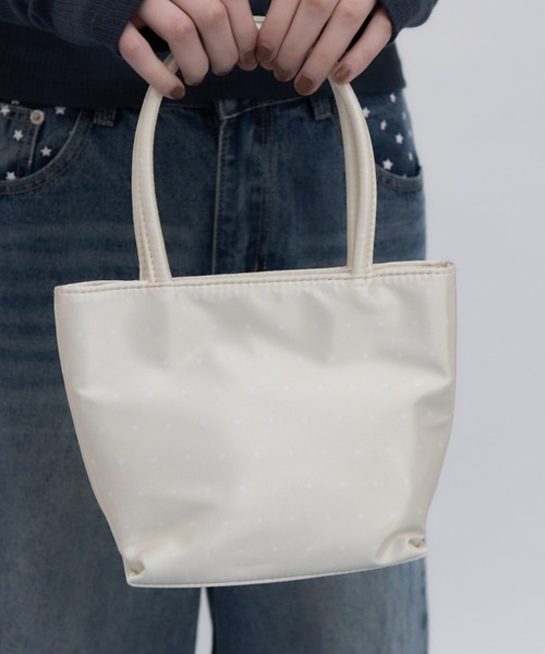 Birthday house(バースデイハウス)の「サテンミニドットBAG/Satin Mini-Dot Bag(トートバッグ・レディース・ブラック/イエロー/ピンク/ホワイト・FREE)」の18枚目の写真