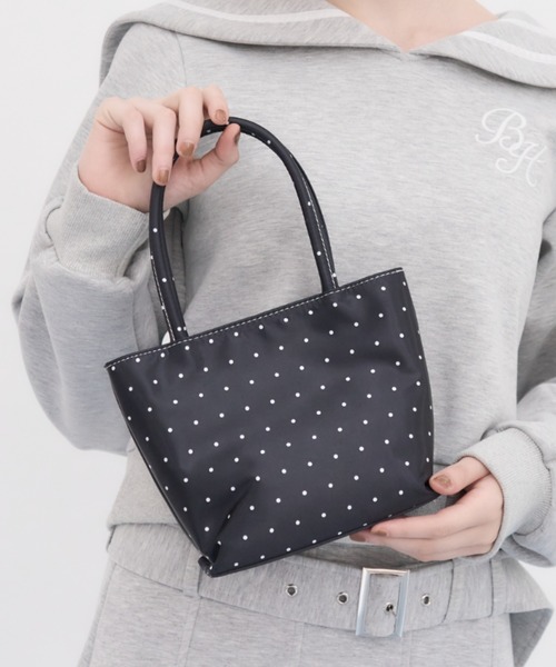 Birthday house(バースデイハウス)の「サテンミニドットBAG/Satin Mini-Dot Bag(トートバッグ・レディース・ブラック/イエロー/ピンク/ホワイト・FREE)」の11枚目の写真