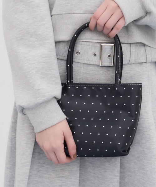 Birthday house(バースデイハウス)の「サテンミニドットBAG/Satin Mini-Dot Bag(トートバッグ・レディース・ブラック/イエロー/ピンク/ホワイト・FREE)」の13枚目の写真