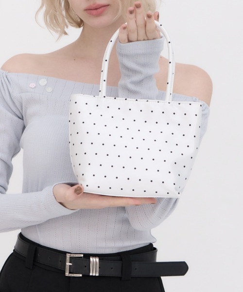 Birthday house(バースデイハウス)の「サテンミニドットBAG/Satin Mini-Dot Bag(トートバッグ・レディース・ブラック/イエロー/ピンク/ホワイト・FREE)」の6枚目の写真