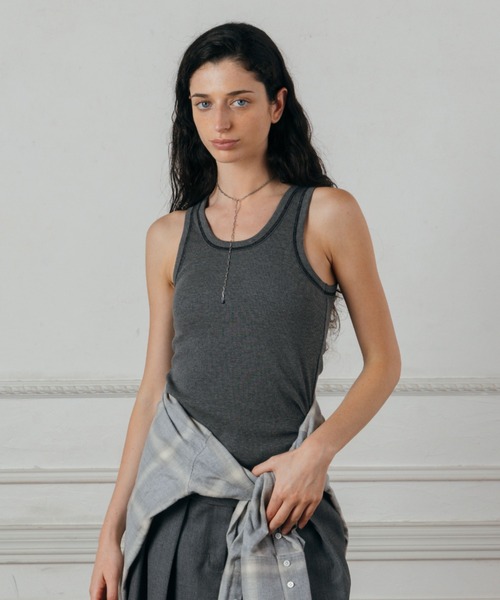 CREDONA(クレドナ)の「CUP-IN TANK TOP/カップインタンクトップ(タンクトップ・レディース・カーキ/グレー/ブラック/レッド/アイボリー・FREE)」の4枚目の写真
