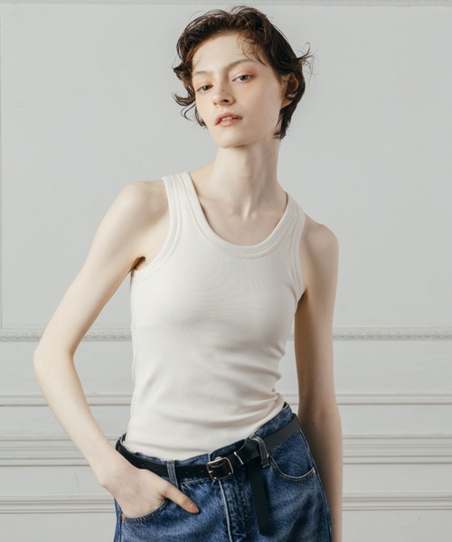 CREDONA(クレドナ)の「CUP-IN TANK TOP/カップインタンクトップ(タンクトップ・レディース・カーキ/グレー/ブラック/レッド/アイボリー・FREE)」の2枚目の写真