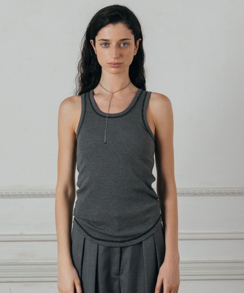 CREDONA(クレドナ)の「CUP-IN TANK TOP/カップインタンクトップ(タンクトップ・レディース・カーキ/グレー/ブラック/レッド/アイボリー・FREE)」の9枚目の写真
