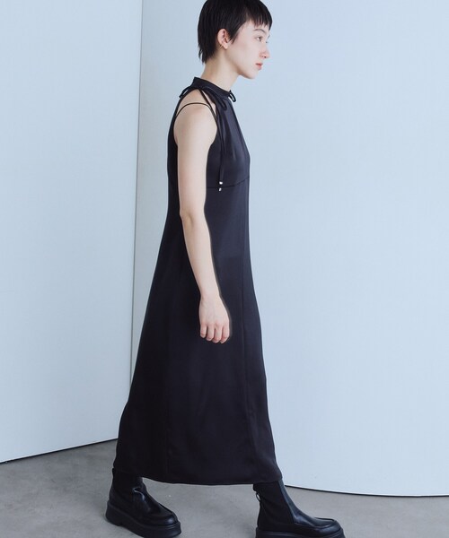 CODE A(コードエー)の「ribbon satin dress(ワンピース・レディース・グレー・00)」の6枚目の写真
