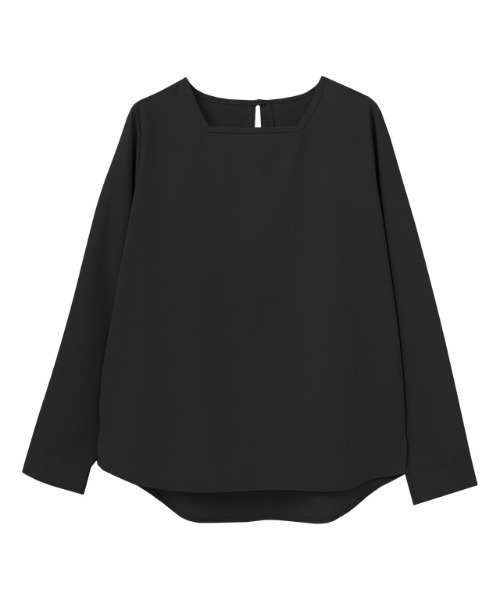 Pierrot(ピエロ)の「イージーケア スクエアネックジョーゼットベーシックTブラウス(シャツ/ブラウス・レディース・オフホワイト/ライトグレー/ブラック/チャコール・L/LL/M)」の14枚目の写真