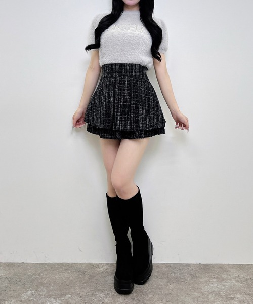 INGNI（イング）の「ビジューロゴフェザーニット（ニット/セーター・レディース・ライトグレー/アイボリー/ピンク・M）」の14枚目の写真