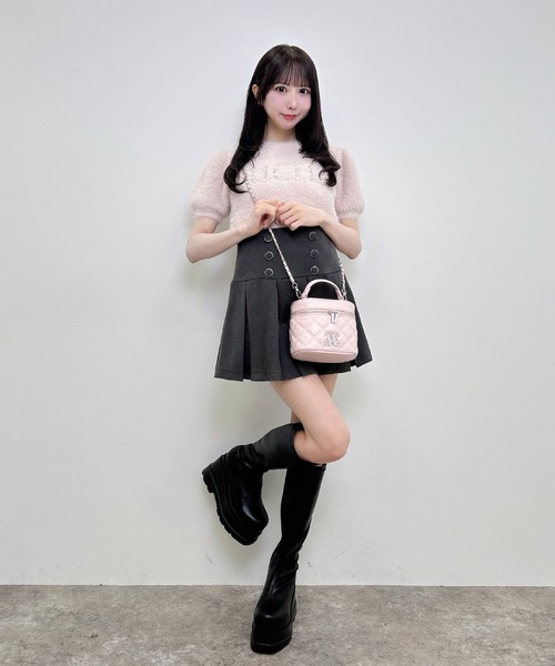 INGNI（イング）の「ビジューロゴフェザーニット（ニット/セーター・レディース・ライトグレー/アイボリー/ピンク・M）」の21枚目の写真