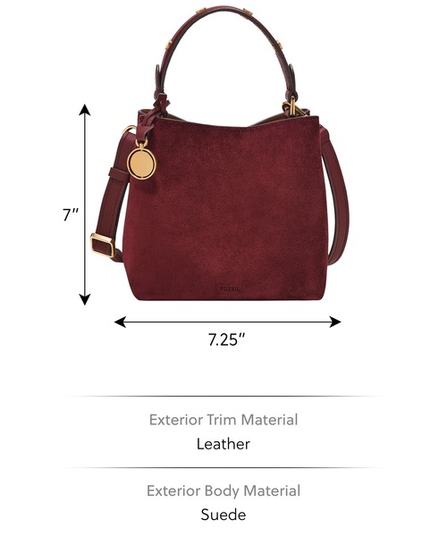 FOSSIL(フォッシル)の「フォッシル 斜めがけバッグ レディース スエード レッド ZB11238603(ショルダーバッグ・レディース・レッド・FREE)」の5枚目の写真