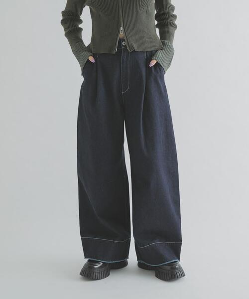 THE GOODLAND MARKET(ザグッドランドマーケット)の「cwtch ORGANIC DENIM WIDEPANTS(デニムパンツ・レディース・ワンウォッシュ・2/1)」の2枚目の写真
