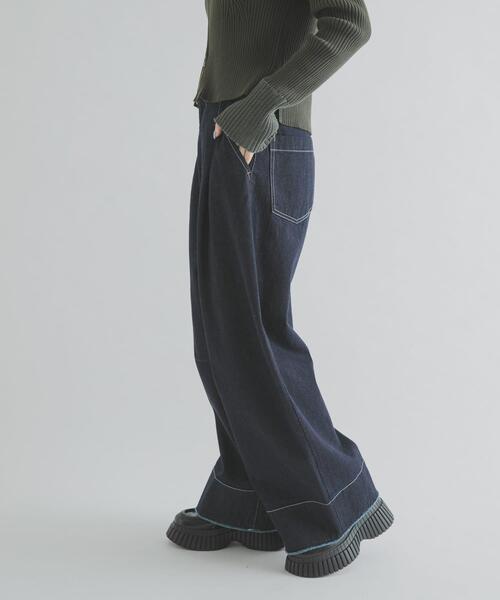 THE GOODLAND MARKET(ザグッドランドマーケット)の「cwtch ORGANIC DENIM WIDEPANTS(デニムパンツ・レディース・ワンウォッシュ・2/1)」の3枚目の写真