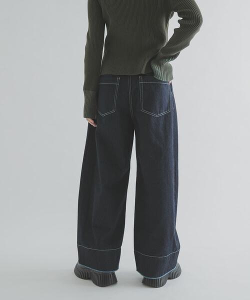 THE GOODLAND MARKET(ザグッドランドマーケット)の「cwtch ORGANIC DENIM WIDEPANTS(デニムパンツ・レディース・ワンウォッシュ・2/1)」の4枚目の写真