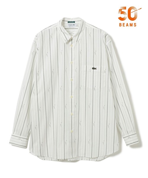 LACOSTE(ラコステ)の「【別注】LACOSTE / ストライプシャツ(シャツ/ブラウス・メンズ・サックスブルー/ホワイト・SMALL/X-LARGE/MEDIUM/LARGE)」の2枚目の写真