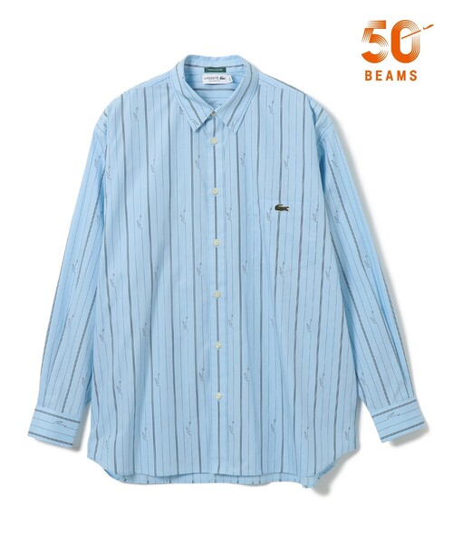 LACOSTE(ラコステ)の「【別注】LACOSTE / ストライプシャツ(シャツ/ブラウス・メンズ・サックスブルー/ホワイト・SMALL/X-LARGE/MEDIUM/LARGE)」の1枚目の写真