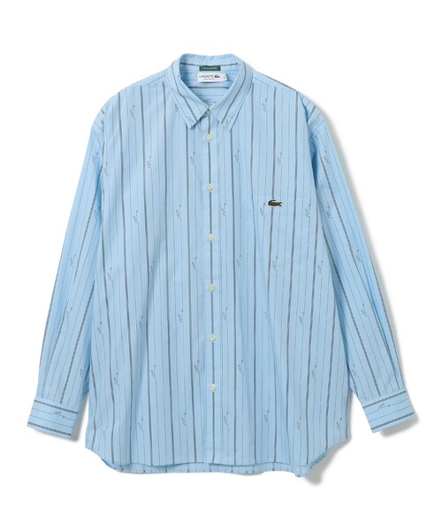LACOSTE(ラコステ)の「【別注】LACOSTE / ストライプシャツ(シャツ/ブラウス・メンズ・サックスブルー/ホワイト・SMALL/X-LARGE/MEDIUM/LARGE)」の4枚目の写真