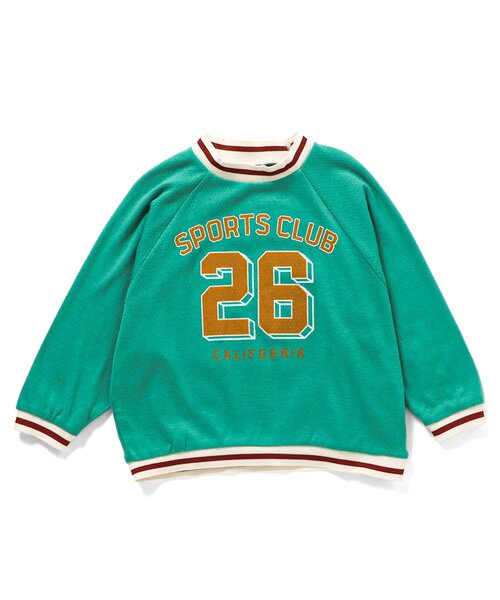 BREEZE（ブリーズ）の「針抜きユニフォーム風ロンT（Tシャツ/カットソー・キッズ・グリーン/ネイビー・100/110/120/130/140/80/90）」の4枚目の写真