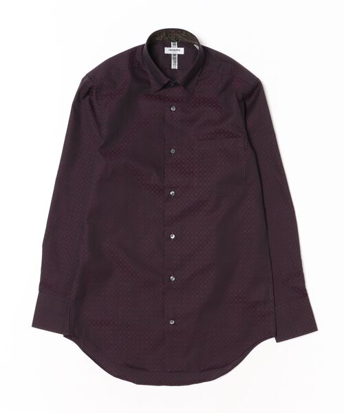 renoma（レノマ）の「＊ワイシャツ メンズ 長袖 イージーアイロン スナップダウン ビジネス ドレス 綿混 NEWスタンダードフィット（ビジネスシャツ・メンズ・ボルドー・首回り43cm-裄丈82cm/首回り39cm-裄丈84cm/首回り41cm-裄丈86cm/首回り43cm-裄丈86cm/首回り39cm-裄丈80cm/首回り41cm-裄丈82cm）」の2枚目の写真