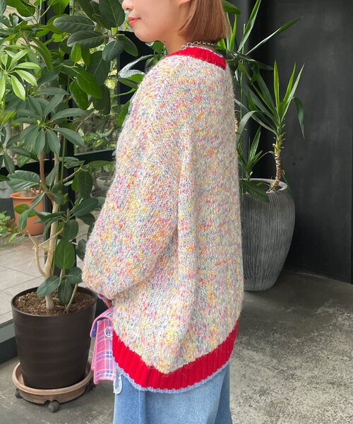 HELLO.SANFRANCISCO(ハローサンフランシスコ)の「【HELLO.SANFRANCISCO/ハローサンフランシスコ】ボタン付カラフルオーバーニット(ニット/セーター・レディース・ホワイト/ブルー/イエロー・ONE SIZE)」の7枚目の写真