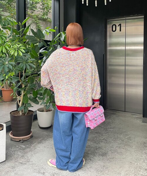 HELLO.SANFRANCISCO(ハローサンフランシスコ)の「【HELLO.SANFRANCISCO/ハローサンフランシスコ】ボタン付カラフルオーバーニット(ニット/セーター・レディース・ホワイト/ブルー/イエロー・ONE SIZE)」の11枚目の写真