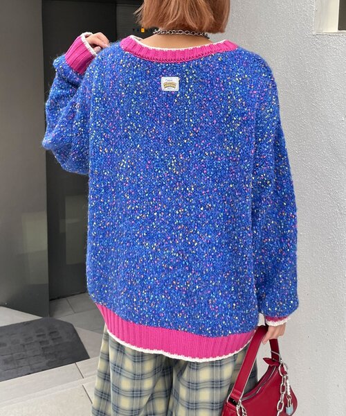 HELLO.SANFRANCISCO(ハローサンフランシスコ)の「【HELLO.SANFRANCISCO/ハローサンフランシスコ】ボタン付カラフルオーバーニット(ニット/セーター・レディース・ホワイト/ブルー/イエロー・ONE SIZE)」の22枚目の写真