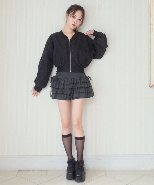 MAJESTIC LEGON(マジェスティックレゴン)の「ラインストーンショートブルゾン(ブルゾン・レディース・ブラック/アイボリー/ピンク・MEDIUM)」の20枚目の写真