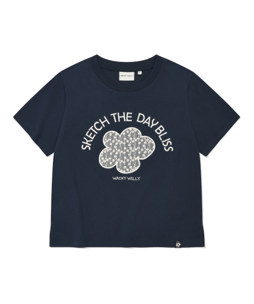 Wacky WiLLy(ワッキーウィリー)の「ウィメンズレースアップリケ半袖Tシャツネイビー(Tシャツ/カットソー・レディース・その他・SMALL/MEDIUM)」の2枚目の写真