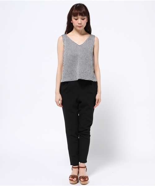 rienda（リエンダ）の「ツィードコンビロンパース（つなぎ/オールインワン・レディース・ブラック/ライトピンク・SMALL/MEDIUM）」の9枚目の写真