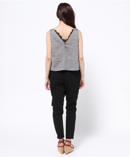 rienda（リエンダ）の「ツィードコンビロンパース（つなぎ/オールインワン・レディース・ブラック/ライトピンク・SMALL/MEDIUM）」の11枚目の写真