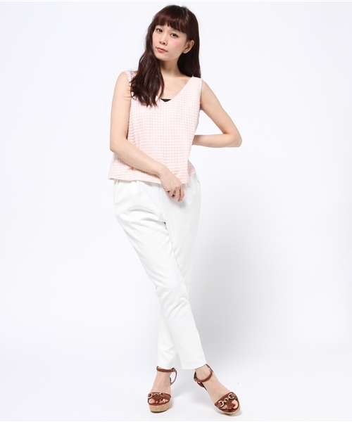 rienda（リエンダ）の「ツィードコンビロンパース（つなぎ/オールインワン・レディース・ブラック/ライトピンク・SMALL/MEDIUM）」の8枚目の写真