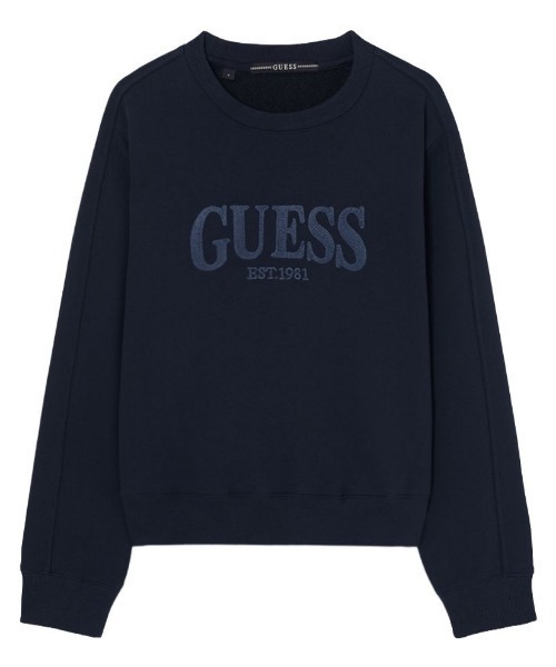 Guess(ゲス)の「【ヒョンジン 着用】 UNISEX Sweatshirt スウェット ロゴスウェット(スウェット・メンズ・ベージュ/ダークネイビー/ライトインディゴブルー・X-SMALL/LARGE/MEDIUM/ONE SIZE)」の1枚目の写真