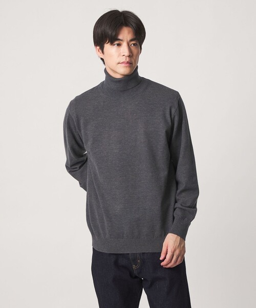 green label relaxing(グリーンレーベルリラクシング)の「【WEB限定】JUST fit ハイゲージ ジャケイン タートルネック ニット(ニット/セーター・メンズ・ブラック/ダークグレー/オリーブ・S/XL/M/L)」の10枚目の写真