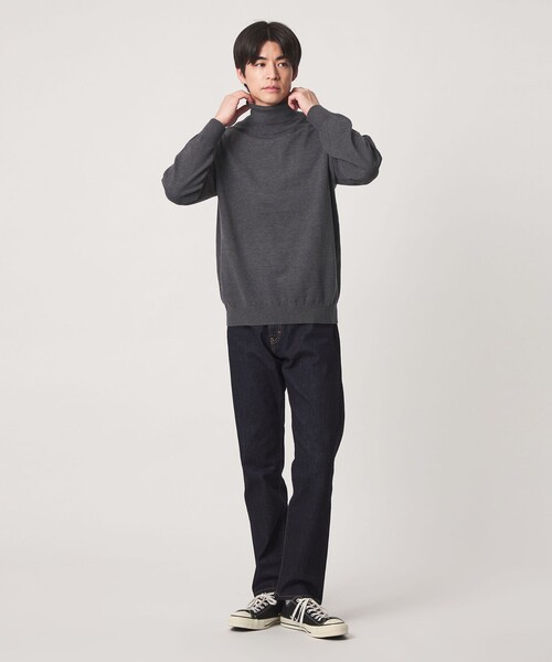 green label relaxing(グリーンレーベルリラクシング)の「【WEB限定】JUST fit ハイゲージ ジャケイン タートルネック ニット(ニット/セーター・メンズ・ブラック/ダークグレー/オリーブ・S/XL/M/L)」の11枚目の写真