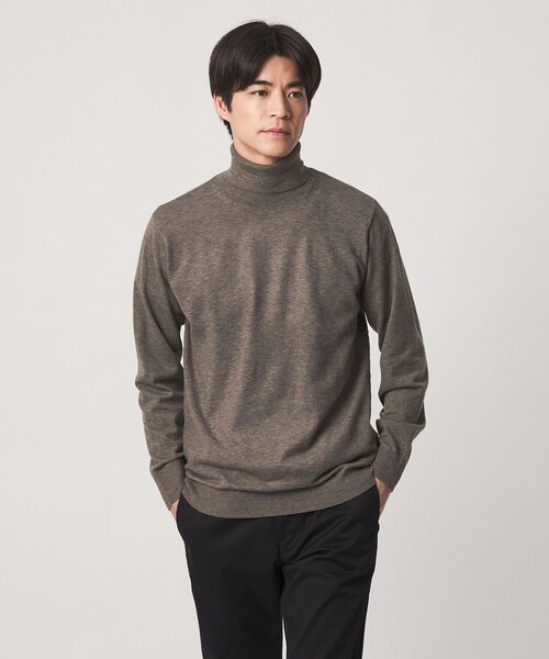 green label relaxing(グリーンレーベルリラクシング)の「【WEB限定】JUST fit ハイゲージ ジャケイン タートルネック ニット(ニット/セーター・メンズ・ブラック/ダークグレー/オリーブ・S/XL/M/L)」の14枚目の写真