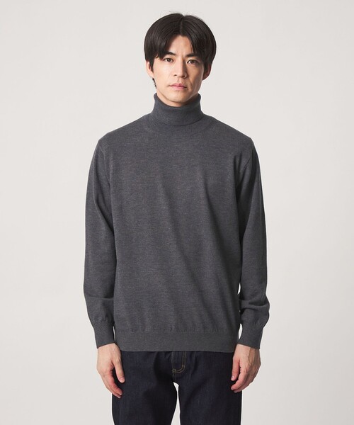 green label relaxing(グリーンレーベルリラクシング)の「【WEB限定】JUST fit ハイゲージ ジャケイン タートルネック ニット(ニット/セーター・メンズ・ブラック/ダークグレー/オリーブ・S/XL/M/L)」の16枚目の写真