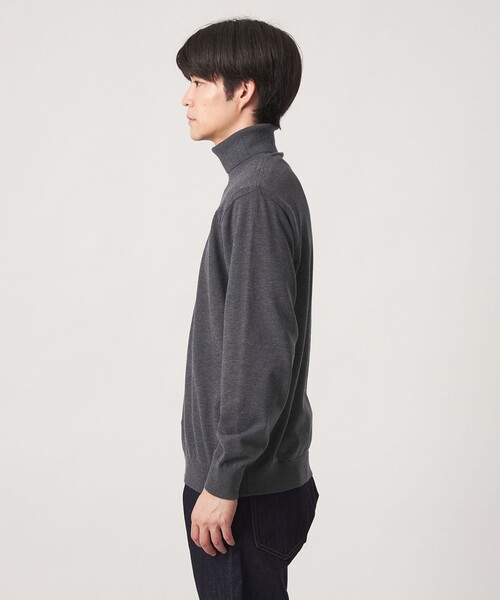 green label relaxing(グリーンレーベルリラクシング)の「【WEB限定】JUST fit ハイゲージ ジャケイン タートルネック ニット(ニット/セーター・メンズ・ブラック/ダークグレー/オリーブ・S/XL/M/L)」の17枚目の写真