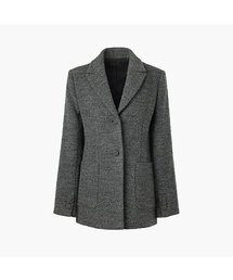 Alpaca Boucle Midi Jacket, Melange Gray