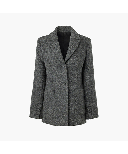 KUME(クメ)の「Alpaca Boucle Midi Jacket, Melange Gray(テーラードジャケット・レディース・その他・SMALL/MEDIUM)」の1枚目の写真