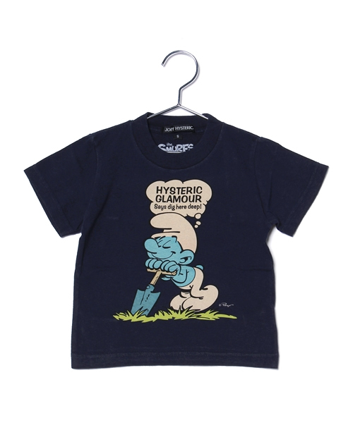 JOEY HYSTERIC（ジョーイヒステリック）の「SM/SMURF DIG HERE DEEP pt Tシャツ（Tシャツ/カットソー・キッズ・ホワイト/トップグレー/ネイビー・X-SMALL/SMALL/MEDIUM/LARGE）」の7枚目の写真
