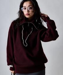 GEVS.（ジェイヴィス）の「ワッフル編ハーフジップニット<大きいサイズ有>GEVS.（ニット/セーター）」