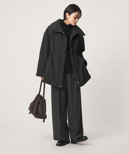 green label relaxing（グリーンレーベルリラクシング）の「［size SHORTあり］ハッスイ パフ ブルゾン ウォッシャブル 撥水（ブルゾン・レディース・オフホワイト/ダークブラウン/ブラック・SHORT/SM/ML）」の5枚目の写真