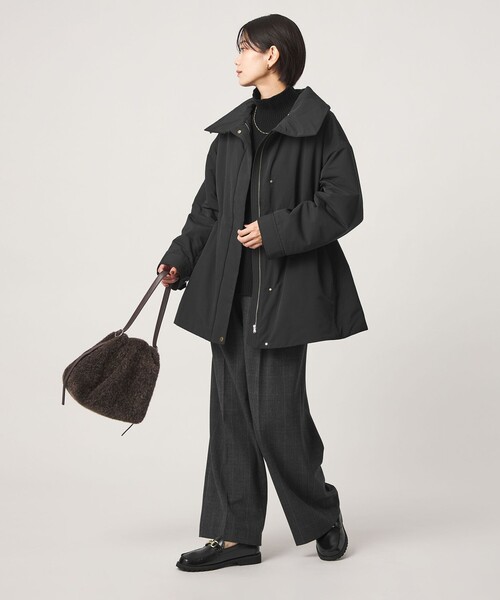 green label relaxing（グリーンレーベルリラクシング）の「［size SHORTあり］ハッスイ パフ ブルゾン ウォッシャブル 撥水（ブルゾン・レディース・オフホワイト/ダークブラウン/ブラック・SHORT/SM/ML）」の6枚目の写真