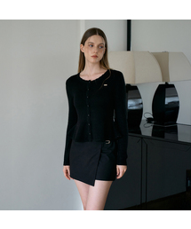 Flare Frill Cardigan [Black]