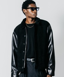 N1 SUEDE COMBINATION LEATHER JACKET WITH ALPACA LINING